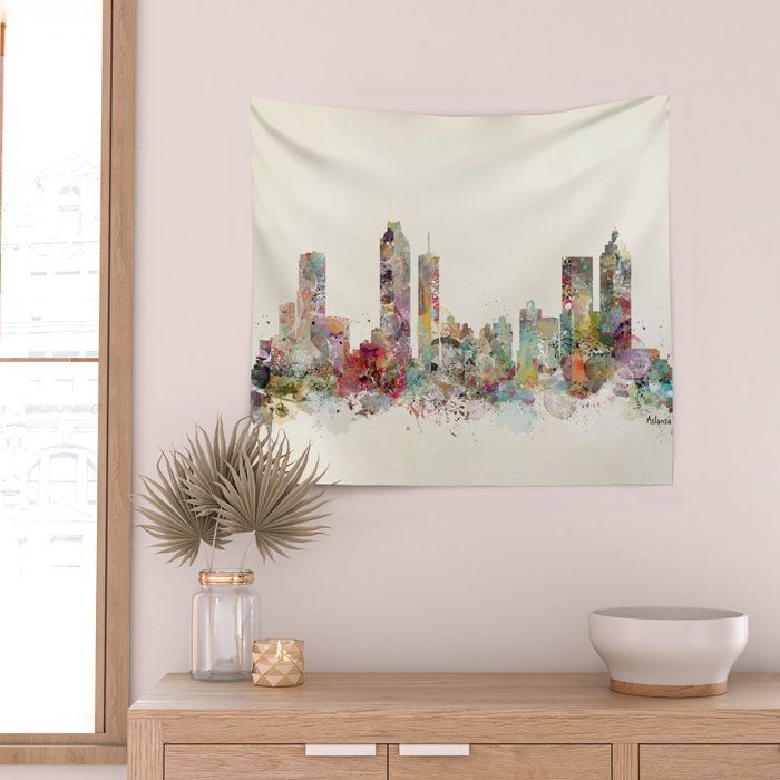 Atlanta georgia skyline Wall Tapestry Gallery Image 2
