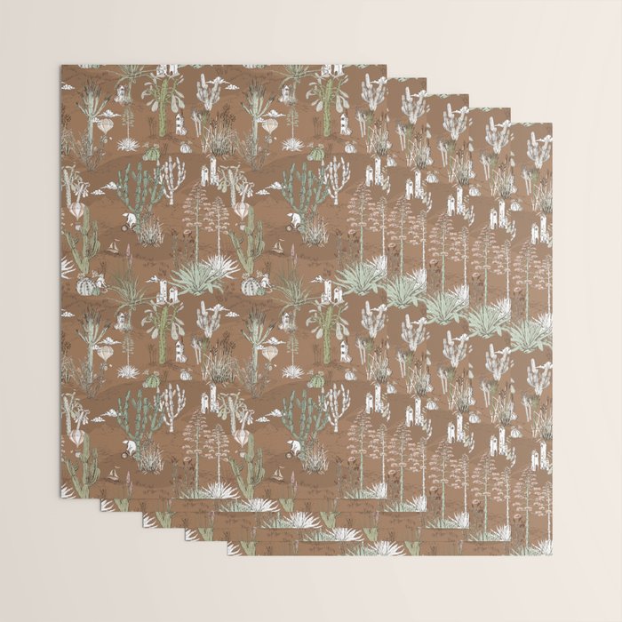 whimsical cactus earthy landscape Wrapping Paper Gallery Image 3
