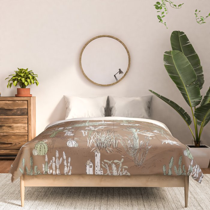 whimsical cactus earthy landscape Comforter Gallery Image 3