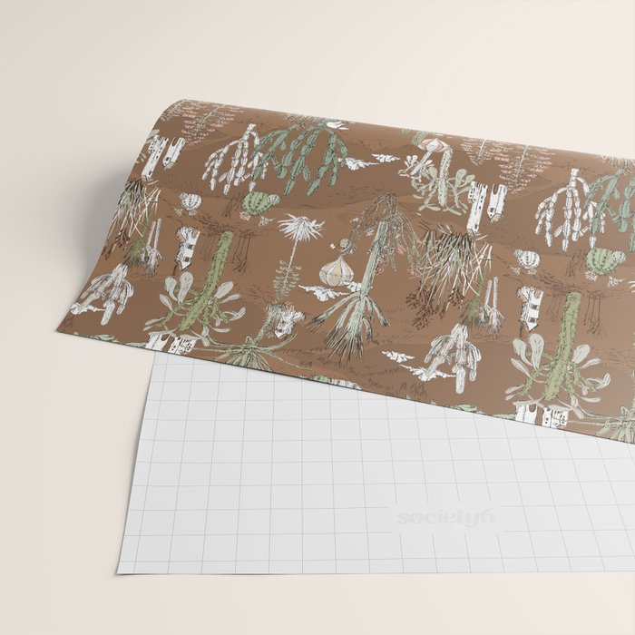 whimsical cactus earthy landscape Wrapping Paper Gallery Image 2