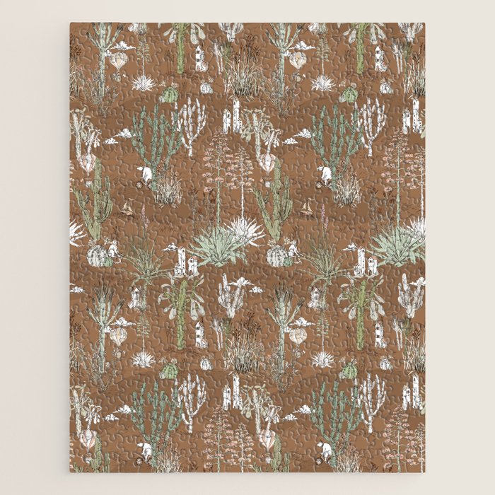 whimsical cactus earthy landscape Jigsaw Puzzle Gallery Image 1
