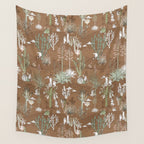 whimsical cactus earthy landscape Wall Tapestry Gallery Image 4