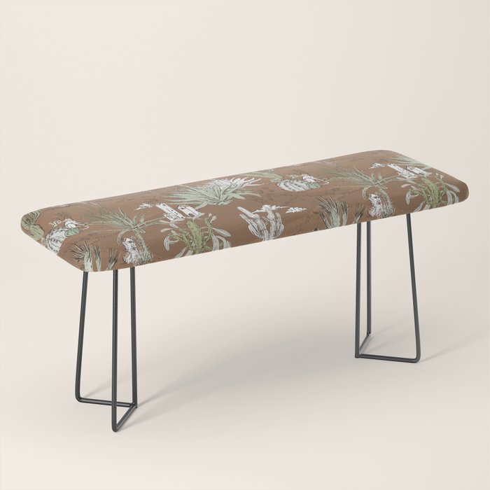 whimsical cactus earthy landscape Bench Gallery Image 1