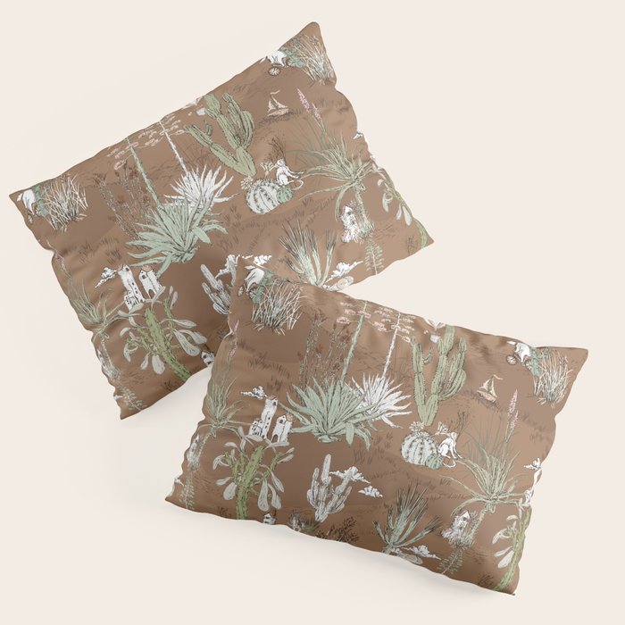 whimsical cactus earthy landscape Pillow Sham Gallery Image 3