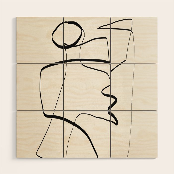 Abstract line art 6 Wood Wall Art Gallery Image 1