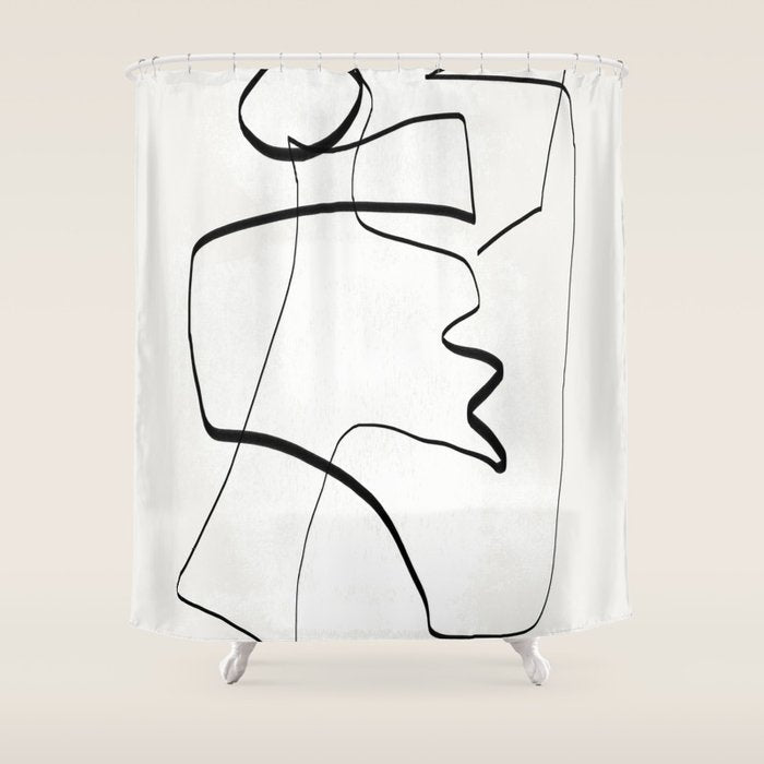 Abstract line art 6 Shower Curtain Gallery Image 1