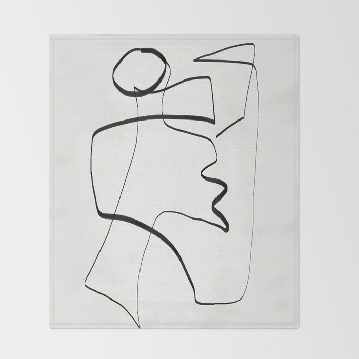 Abstract line art 6 Throw Blanket Gallery Image 2
