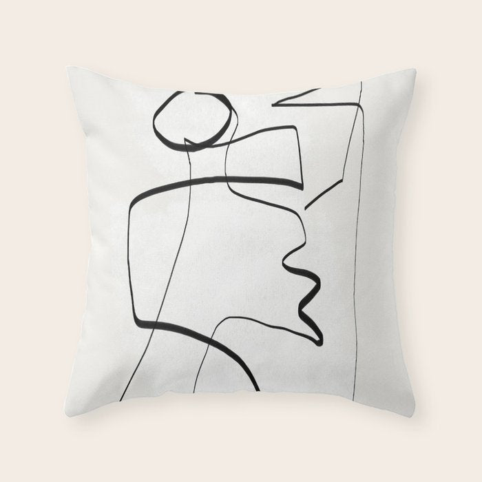 Abstract line art 6 Throw Pillow Gallery Image 6