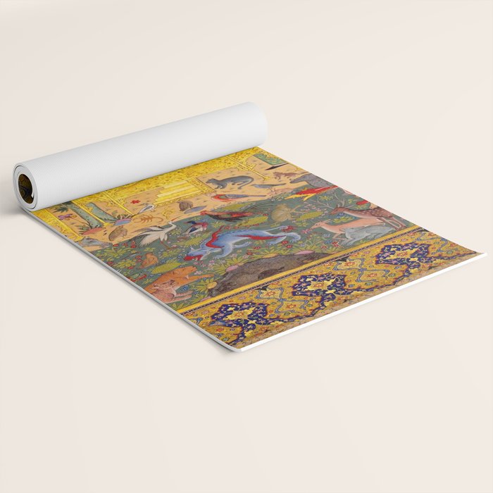  The beasts gathering before Solomon and Bilqis Islamic Antique Art Islamic Antique Art  Yoga Mat Gallery Image 2