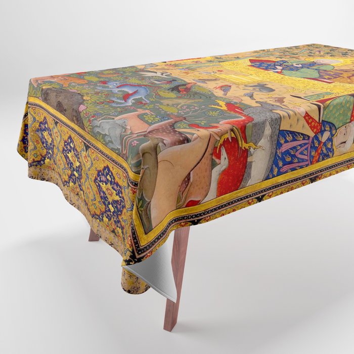  The beasts gathering before Solomon and Bilqis Islamic Antique Art Islamic Antique Art  Tablecloth Gallery Image 1
