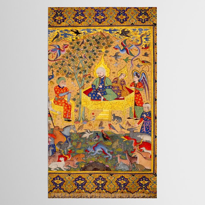  The beasts gathering before Solomon and Bilqis Islamic Antique Art Islamic Antique Art  Tablecloth Gallery Image 2