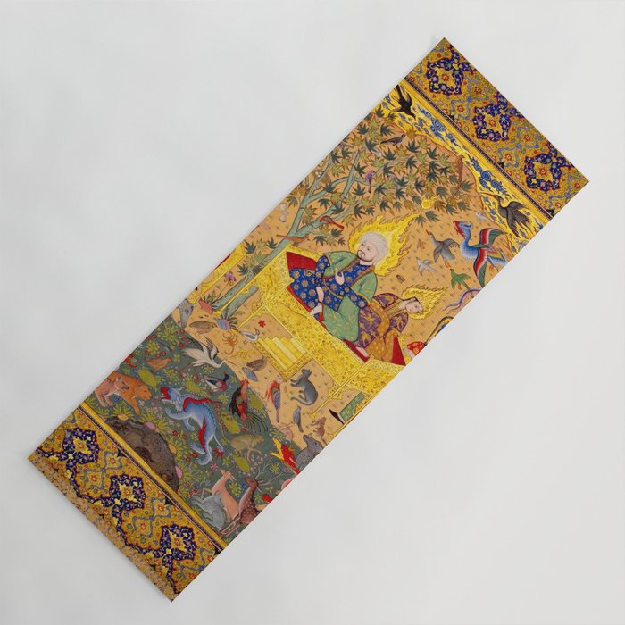  The beasts gathering before Solomon and Bilqis Islamic Antique Art Islamic Antique Art  Yoga Mat Gallery Image 1