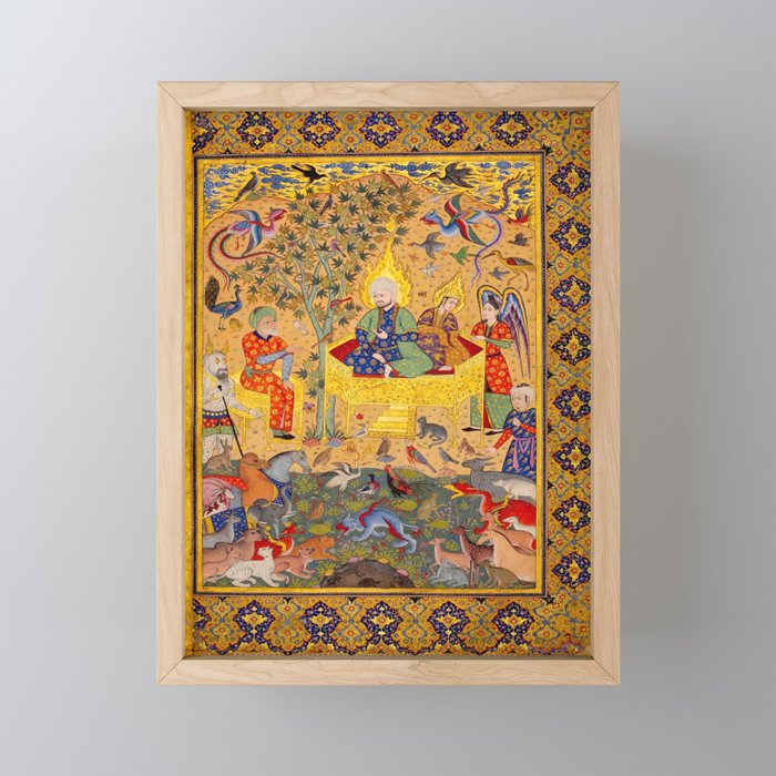  The beasts gathering before Solomon and Bilqis Islamic Antique Art Islamic Antique Art  Mini Art Print Gallery Image 1