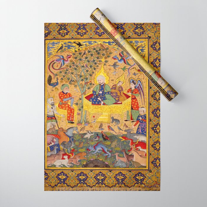 The beasts gathering before Solomon and Bilqis Islamic Antique Art Islamic Antique Art  Wrapping Paper Gallery Image 1