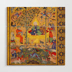  The beasts gathering before Solomon and Bilqis Islamic Antique Art Islamic Antique Art  Wood Wall Art Gallery Image 1