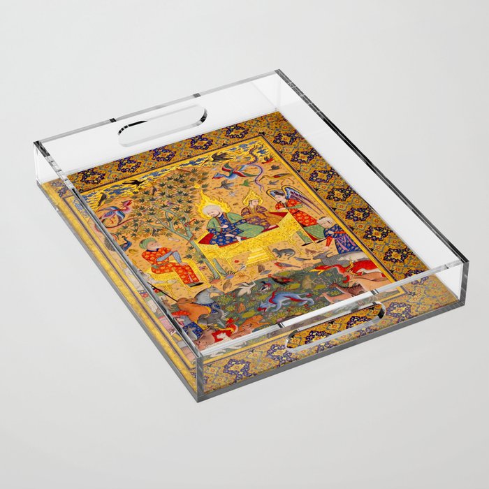  The beasts gathering before Solomon and Bilqis Islamic Antique Art Islamic Antique Art  Acrylic Tray Gallery Image 1