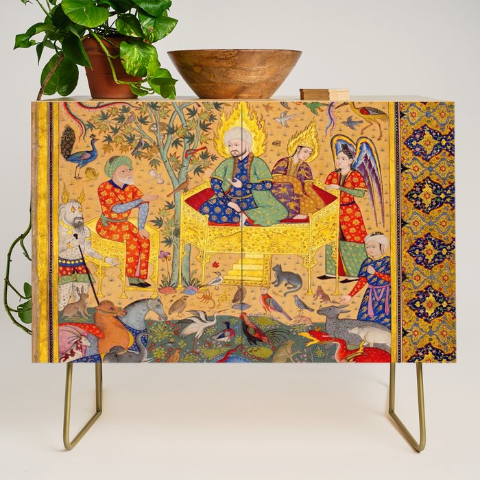  The beasts gathering before Solomon and Bilqis Islamic Antique Art Islamic Antique Art  Credenza Gallery Image 1