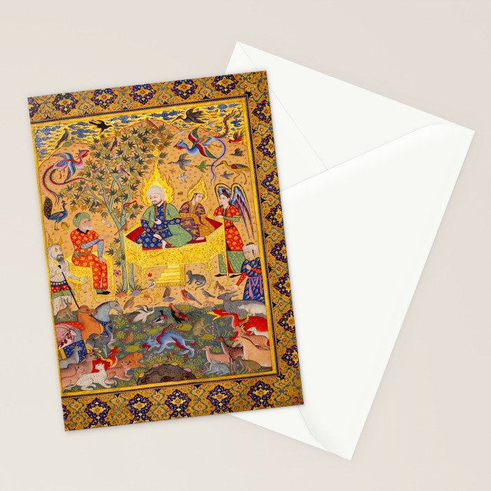  The beasts gathering before Solomon and Bilqis Islamic Antique Art Islamic Antique Art  Stationery Card Gallery Image 2