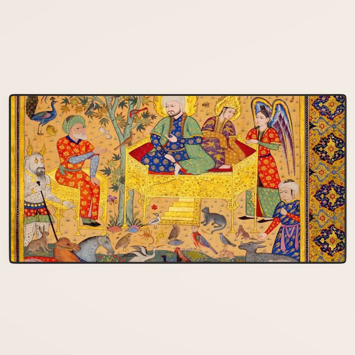  The beasts gathering before Solomon and Bilqis Islamic Antique Art Islamic Antique Art  Desk Mat Gallery Image 3