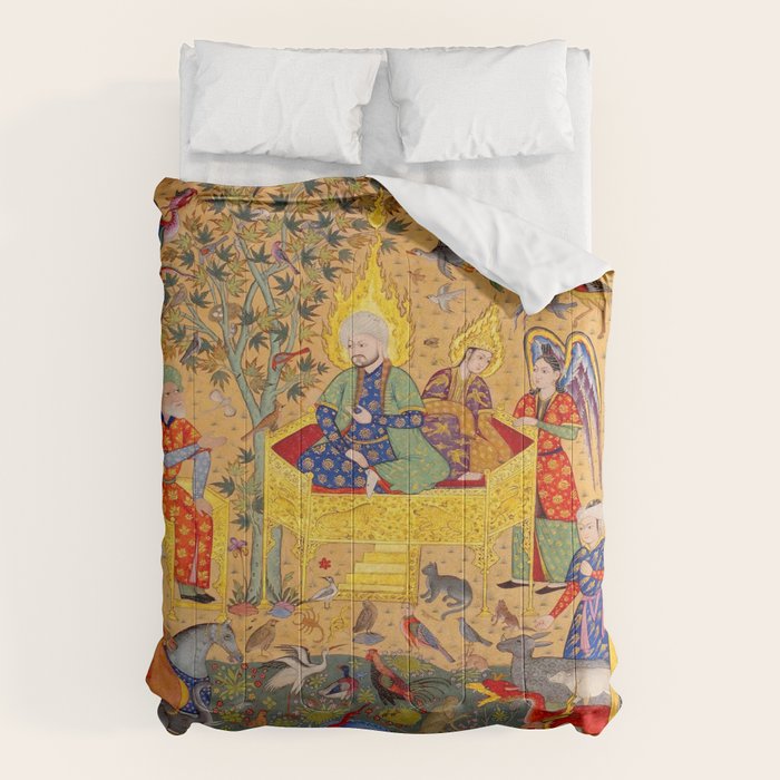  The beasts gathering before Solomon and Bilqis Islamic Antique Art Islamic Antique Art  Comforter Gallery Image 1
