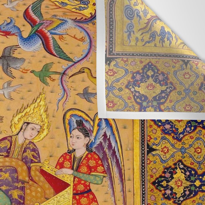  The beasts gathering before Solomon and Bilqis Islamic Antique Art Islamic Antique Art  Wall Tapestry Gallery Image 3