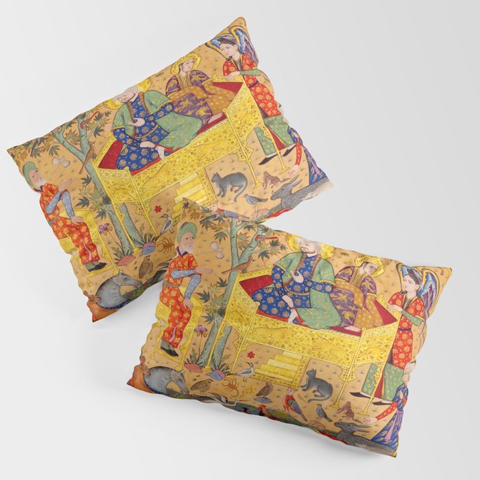  The beasts gathering before Solomon and Bilqis Islamic Antique Art Islamic Antique Art  Pillow Sham Gallery Image 1