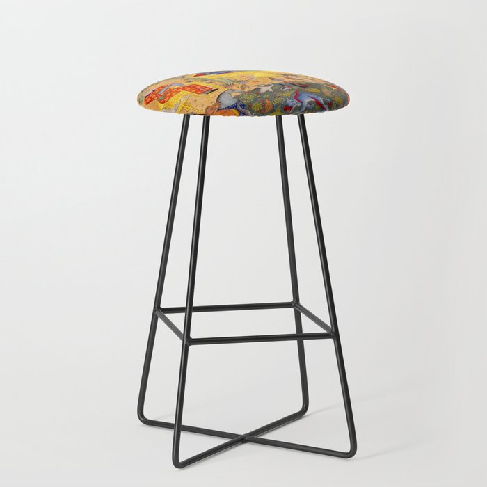 The beasts gathering before Solomon and Bilqis Islamic Antique Art Islamic Antique Art  Stool Gallery Image 1