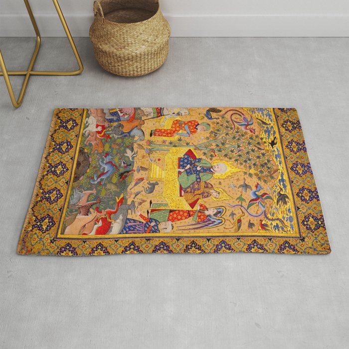  The beasts gathering before Solomon and Bilqis Islamic Antique Art Islamic Antique Art  Rug Gallery Image 1