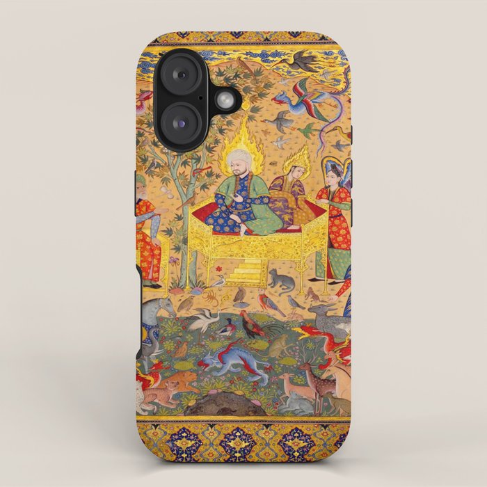  The beasts gathering before Solomon and Bilqis Islamic Antique Art Islamic Antique Art  iPhone Case Gallery Image 1