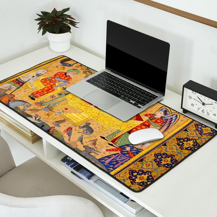  The beasts gathering before Solomon and Bilqis Islamic Antique Art Islamic Antique Art  Desk Mat Gallery Image 2