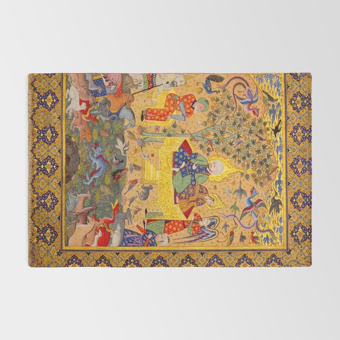  The beasts gathering before Solomon and Bilqis Islamic Antique Art Islamic Antique Art  Rug Gallery Image 2