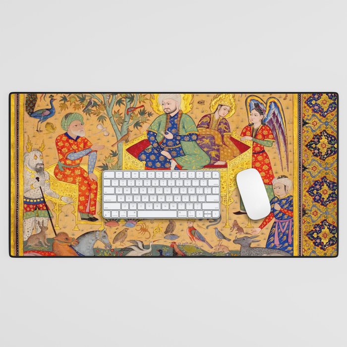  The beasts gathering before Solomon and Bilqis Islamic Antique Art Islamic Antique Art  Desk Mat Gallery Image 1
