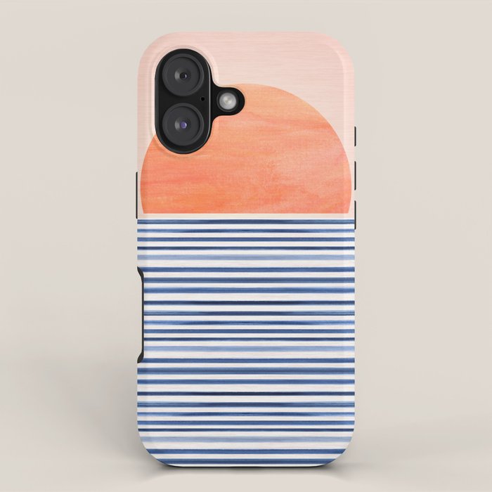 Summer Sunrise Minimal Abstract Landscape iPhone Case Gallery Image 1