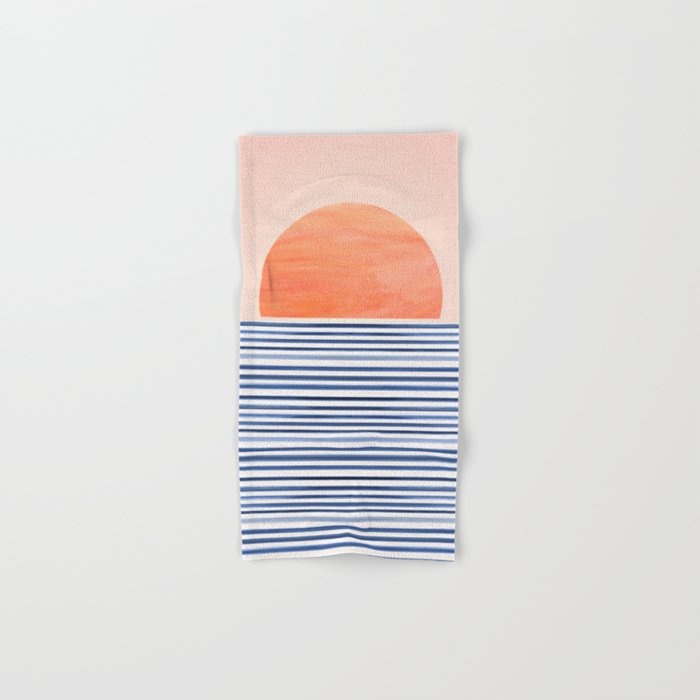 Summer Sunrise Minimal Abstract Landscape Bath Towel Gallery Image 1