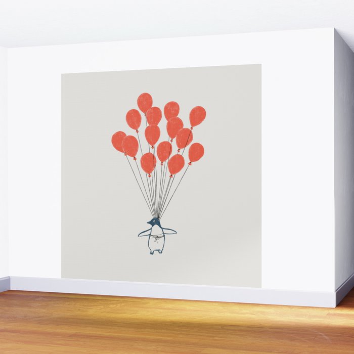 Penguin Balloons Wall Mural Gallery Image 2