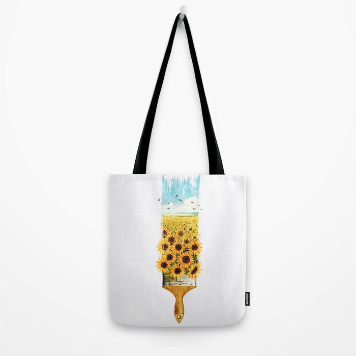 Painting Sunflowers Tote Bag Gallery Image 2