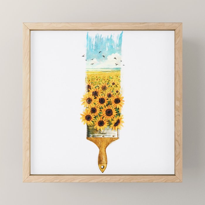 Painting Sunflowers Mini Art Print Gallery Image 1
