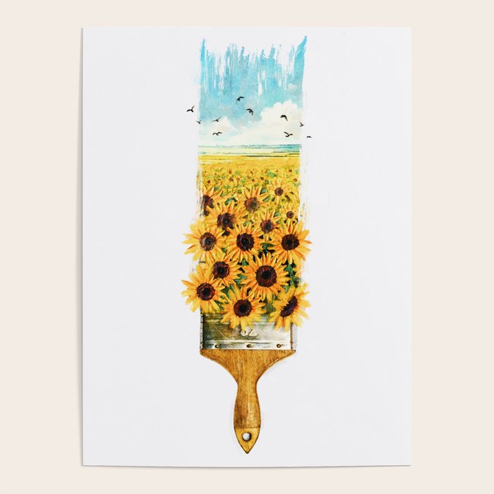 Painting Sunflowers Poster Gallery Image 4