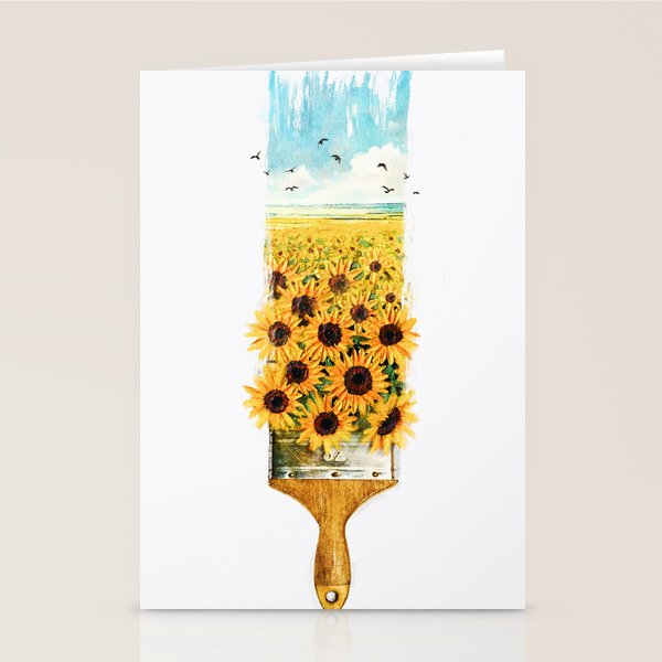 Painting Sunflowers Stationery Card Gallery Image 2