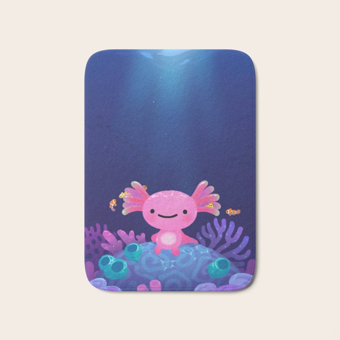 Coral axolotl Bath Mat Gallery Image 1