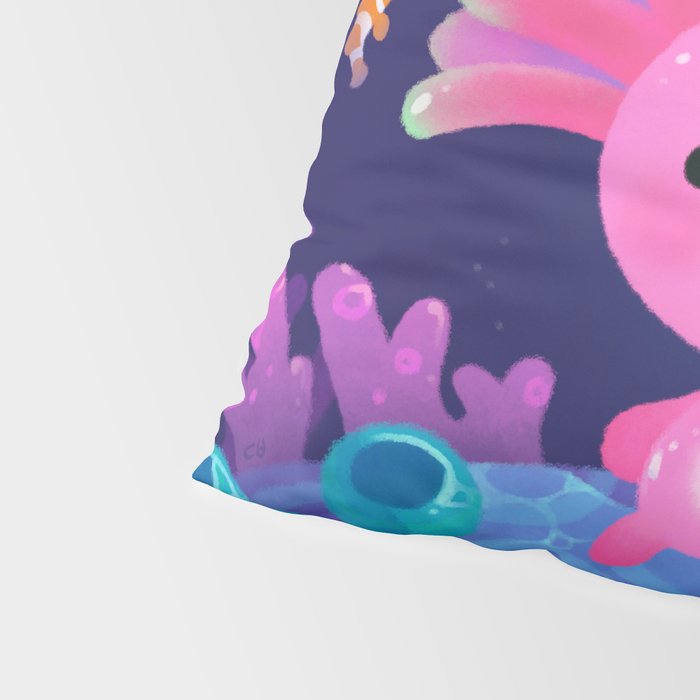 Coral axolotl Pillow Sham Gallery Image 4