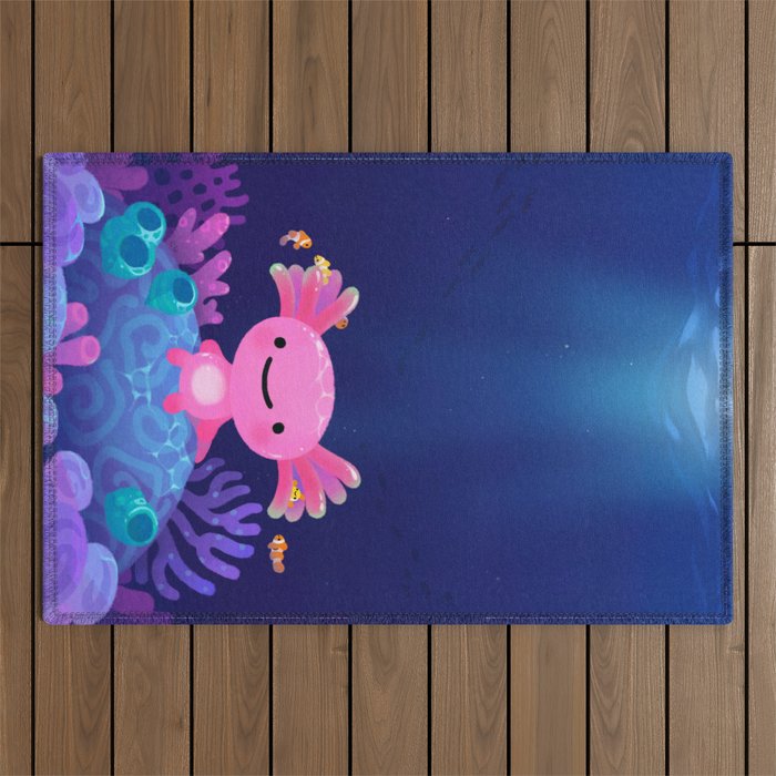 Coral axolotl Outdoor Rug Gallery Image 1