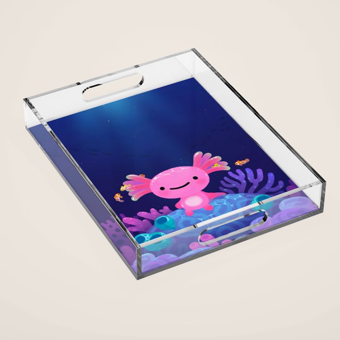 Coral axolotl Acrylic Tray Gallery Image 1
