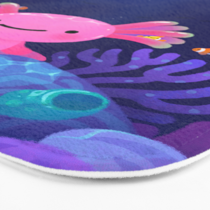 Coral axolotl Bath Mat Gallery Image 3