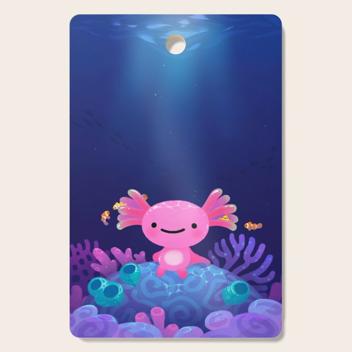 Coral axolotl Cutting Board Gallery Image 1
