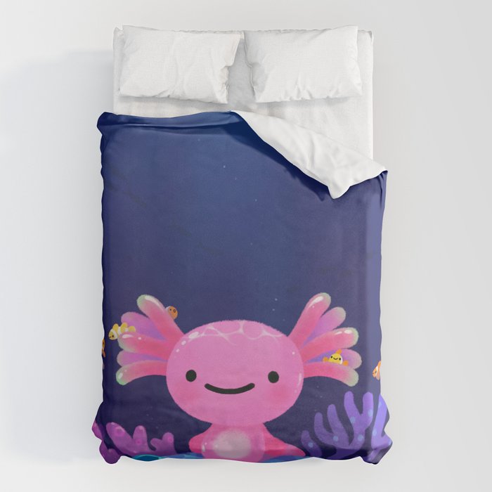Coral axolotl Duvet Cover Gallery Image 6