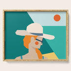 Lady at the beach in Italy Serving Tray Gallery Image 1