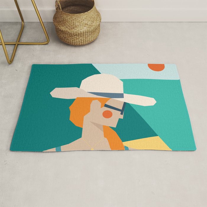Lady at the beach in Italy Rug Gallery Image 1