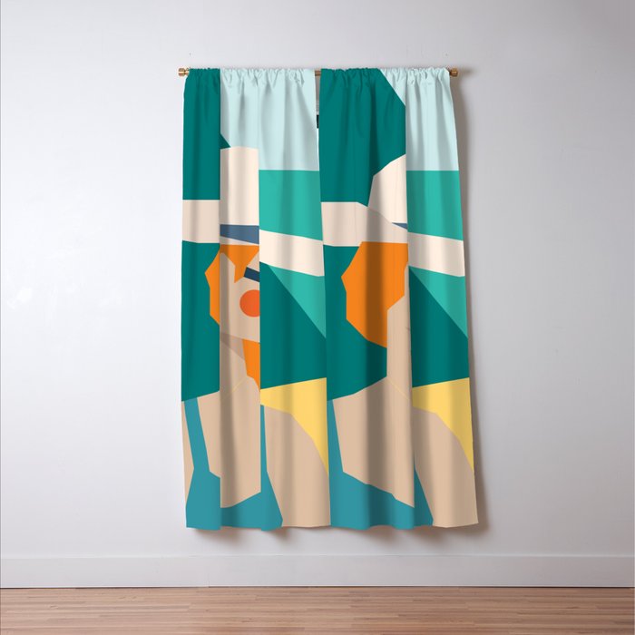 Lady at the beach in Italy Window Curtain Gallery Image 3