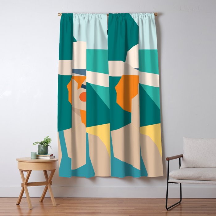 Lady at the beach in Italy Window Curtain Gallery Image 5